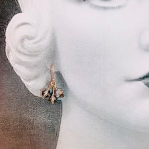 Handmade Elegant Grey Crystal Earrings with blank card